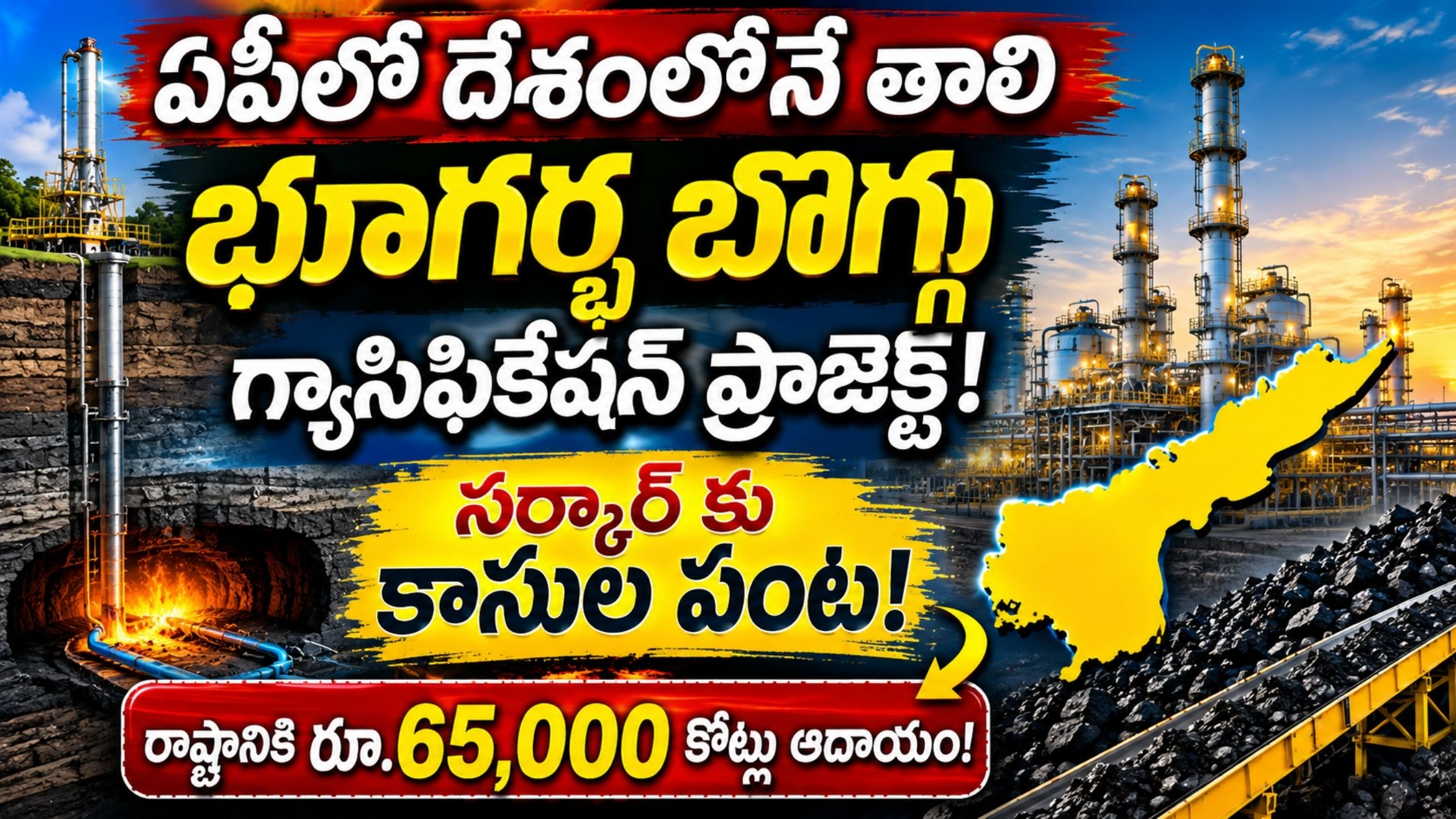 AP Coal Gasification Project: The country's first underground coal gasification project in AP.. Rs. 65 thousand crore revenue for the government