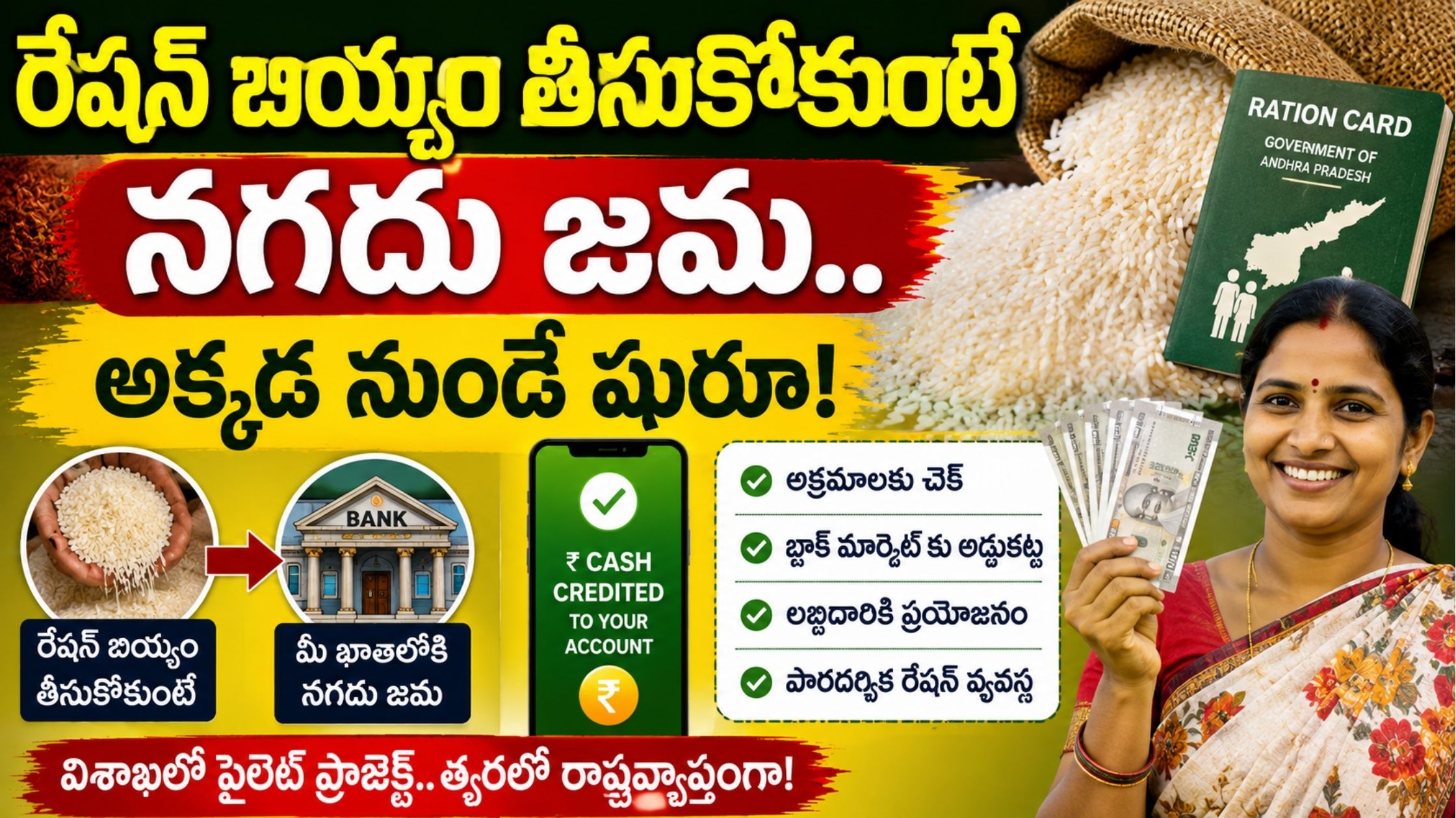 AP Ration Rice: If ration rice is not taken, cash in the account.. New policy soon in AP