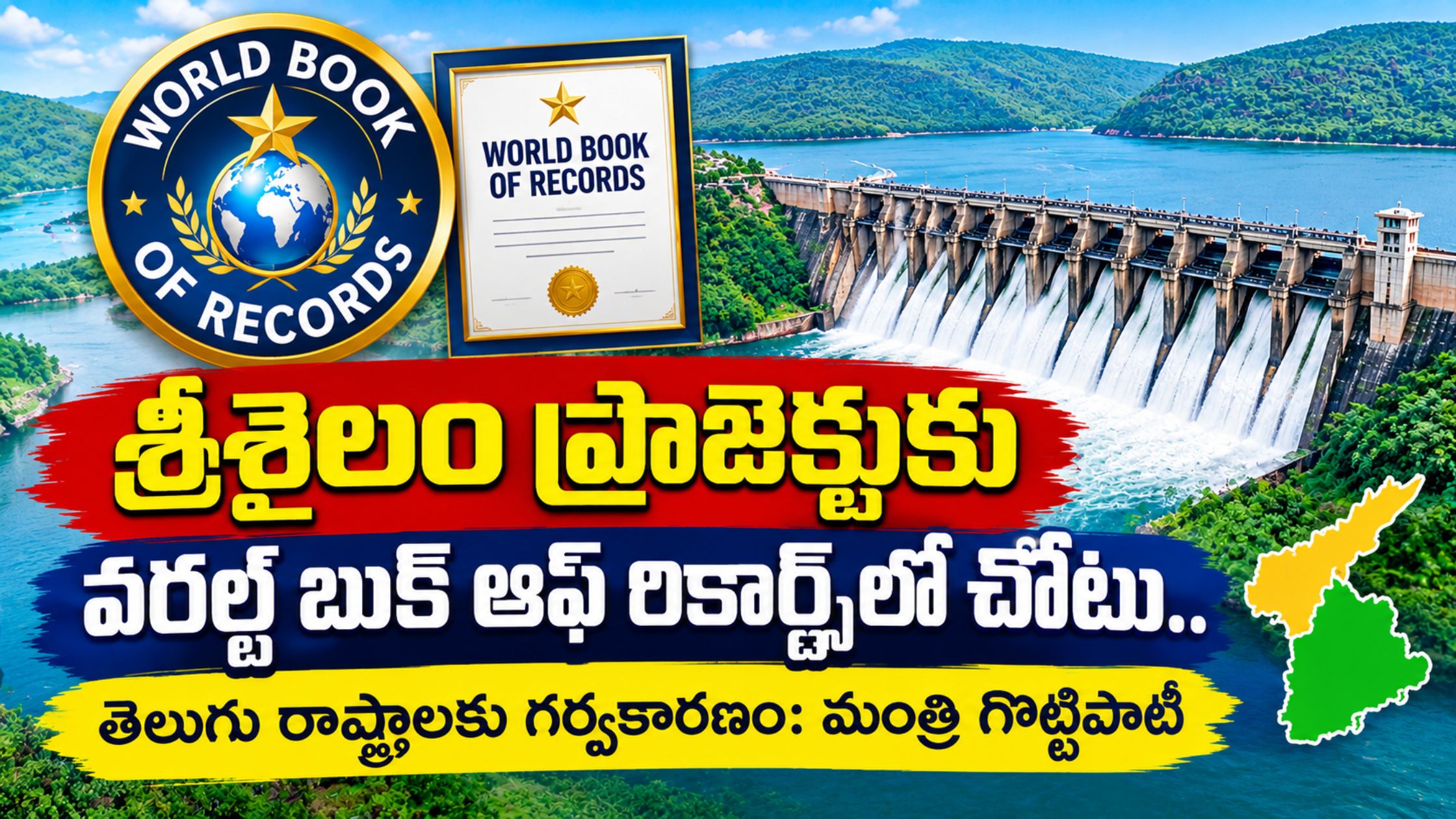 Srisailam project finds place in World Book of Records.. A source of pride for Telugu states: Minister Gottipati